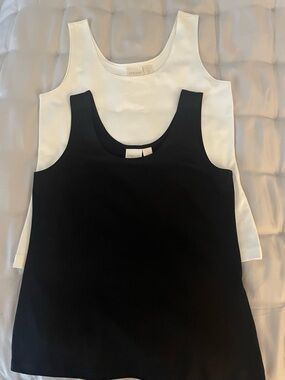 Chico's Lot of two Women’s Black & White Tank Tops Sz 1